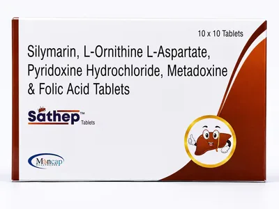 SATHEP TAB – Folic Acid + Metadoxine + Ornithine Aspartate + Pyridoxine Hydrochloride + Silymarin | Mancap Healthcare